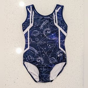 CELESTIAL GALAXY Destira Gymnastics Dance Leotard Extra Large MOON PHASE Zodiac